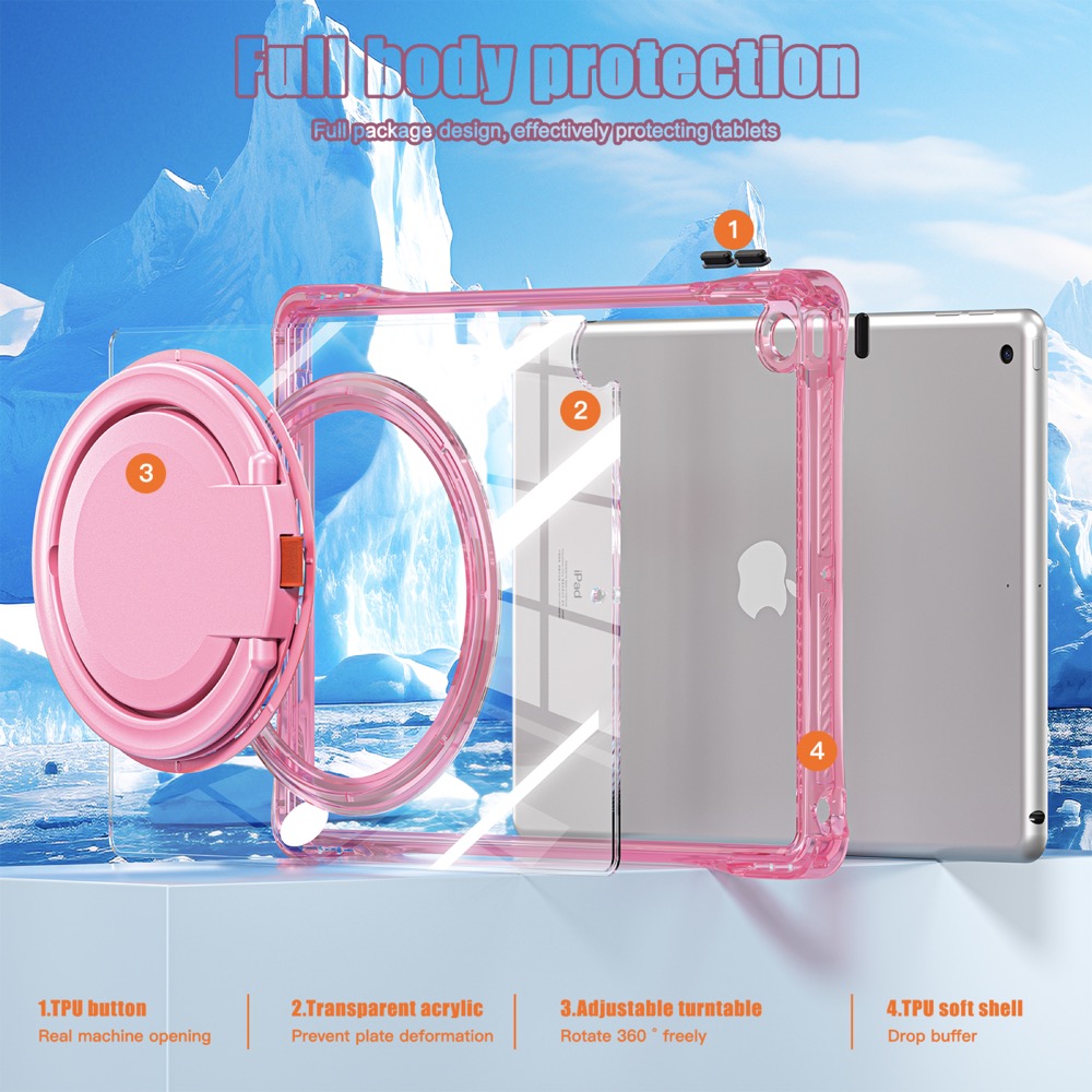 Estuche Transparent B Series Modelo iPad 10.2 Color Fucsia con Strap — foto 7