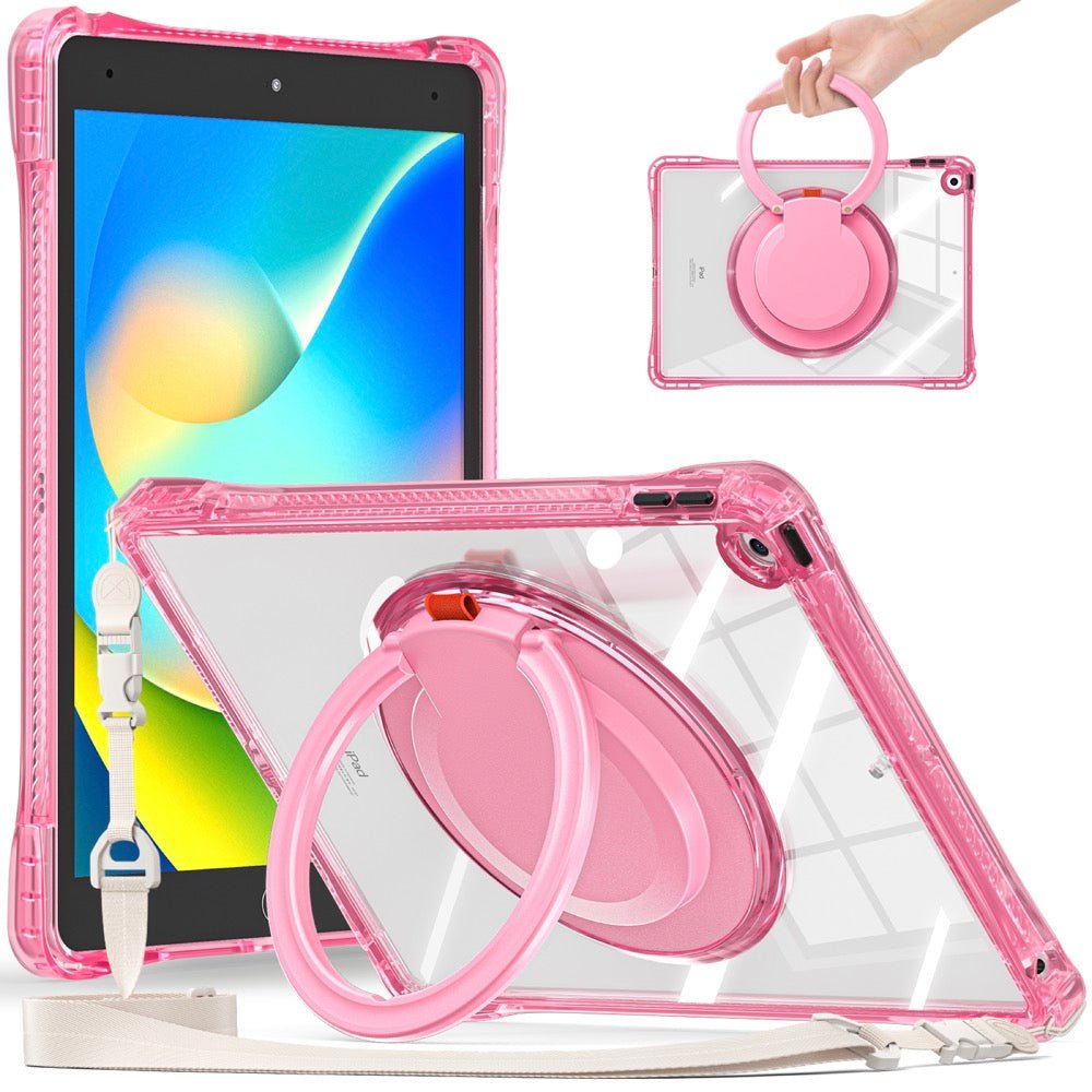 Estuche Transparent B Series Modelo iPad 10.2 Color Fucsia con Strap
