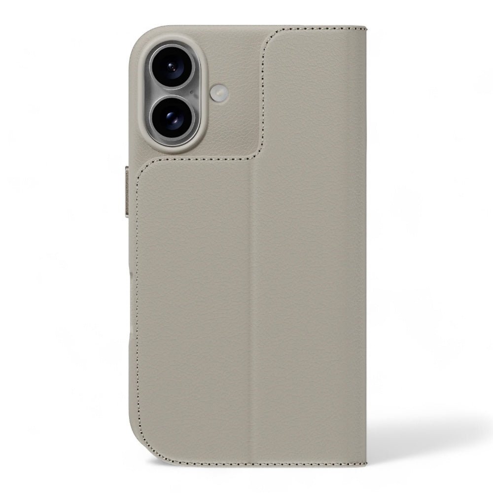 Estuche SwitchEasy Wallet iPhone 16 Card Folio M Leather Flip Phone Case With Stand Starlight Color Multicolor