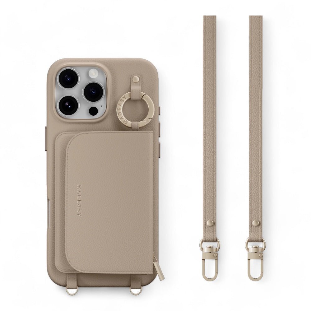 Estuche SwitchEasy Wallet iPhone 16 Pro Pouch M Wallet Phone Case With Stand Camel Brown Color Cafe