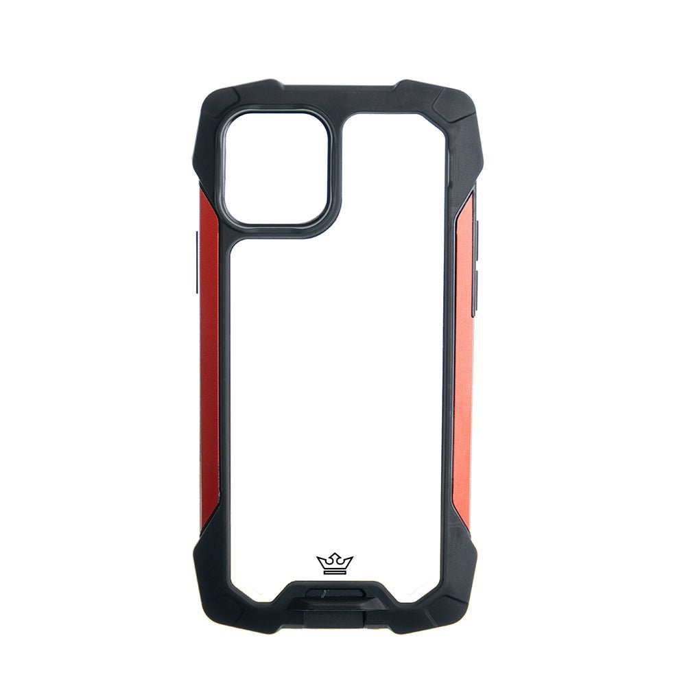 Estuche Clásico el Rey Impact 10 Metros de Protección Apple iPhone 12 Pro Max Color Negro / Rojo