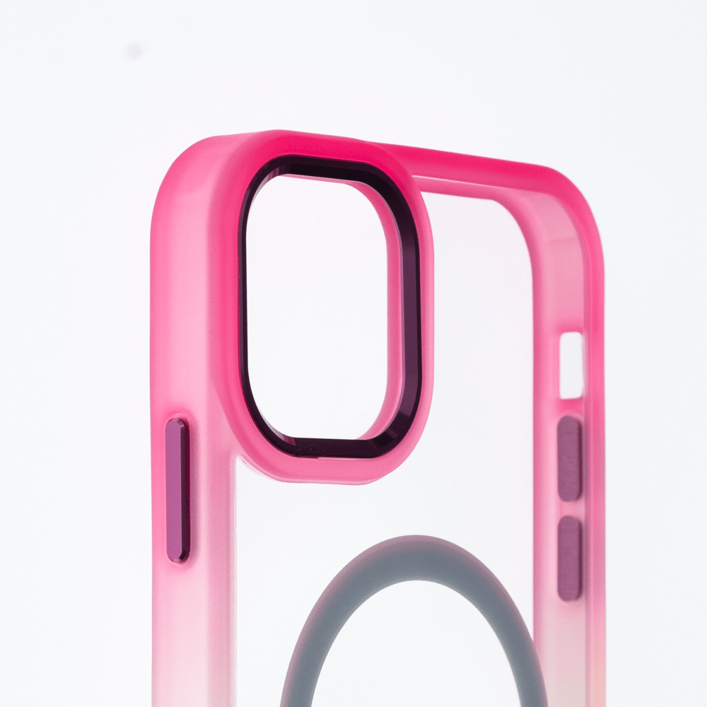 Estuche MagSafe el Rey Degrade Borde y MagSafe Apple iPhone 14 Pro Max Color Rosado / Verde — foto 5