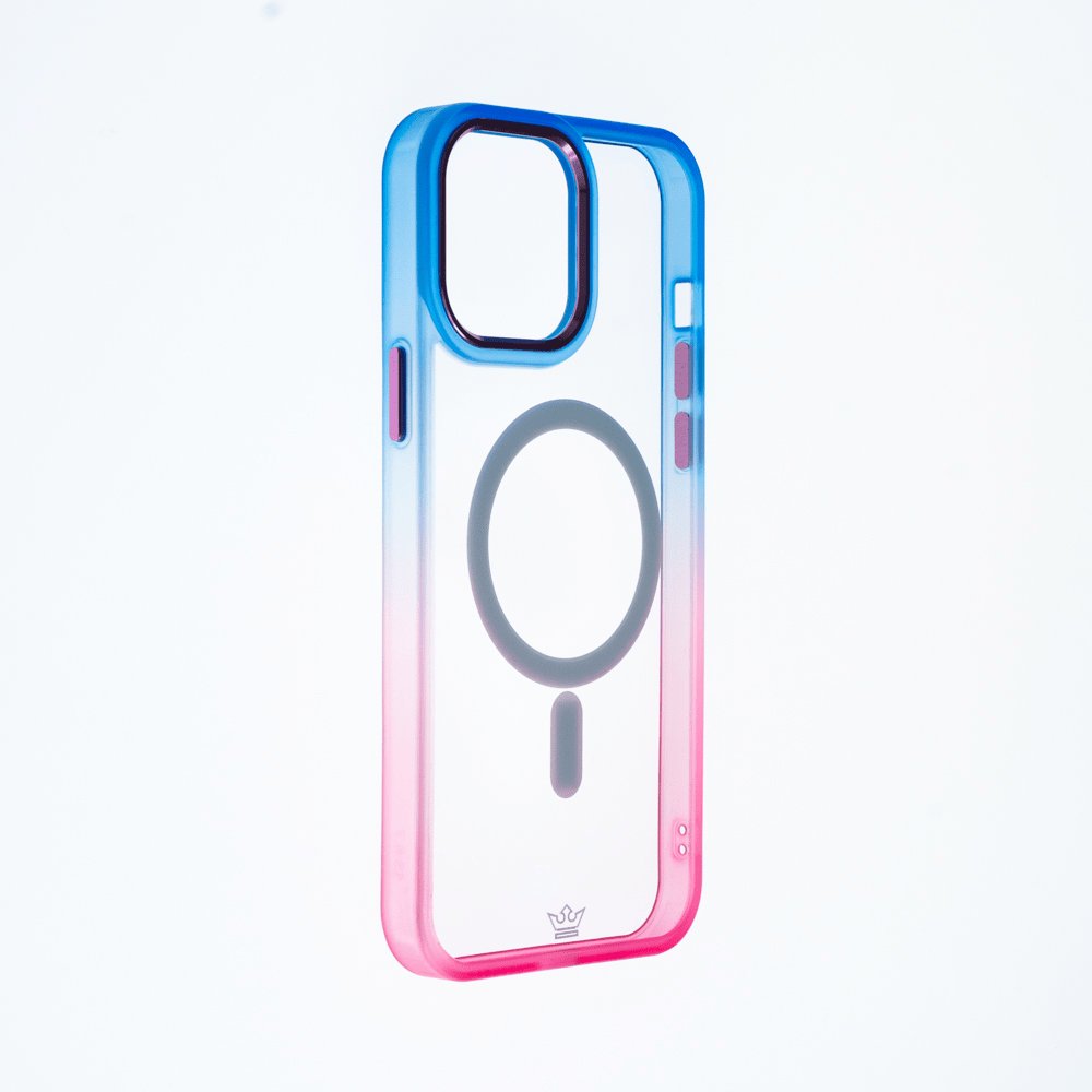 Estuche MagSafe el Rey Degrade Borde y MagSafe Apple iPhone 14 Pro Color Azul / Rosado — foto 3