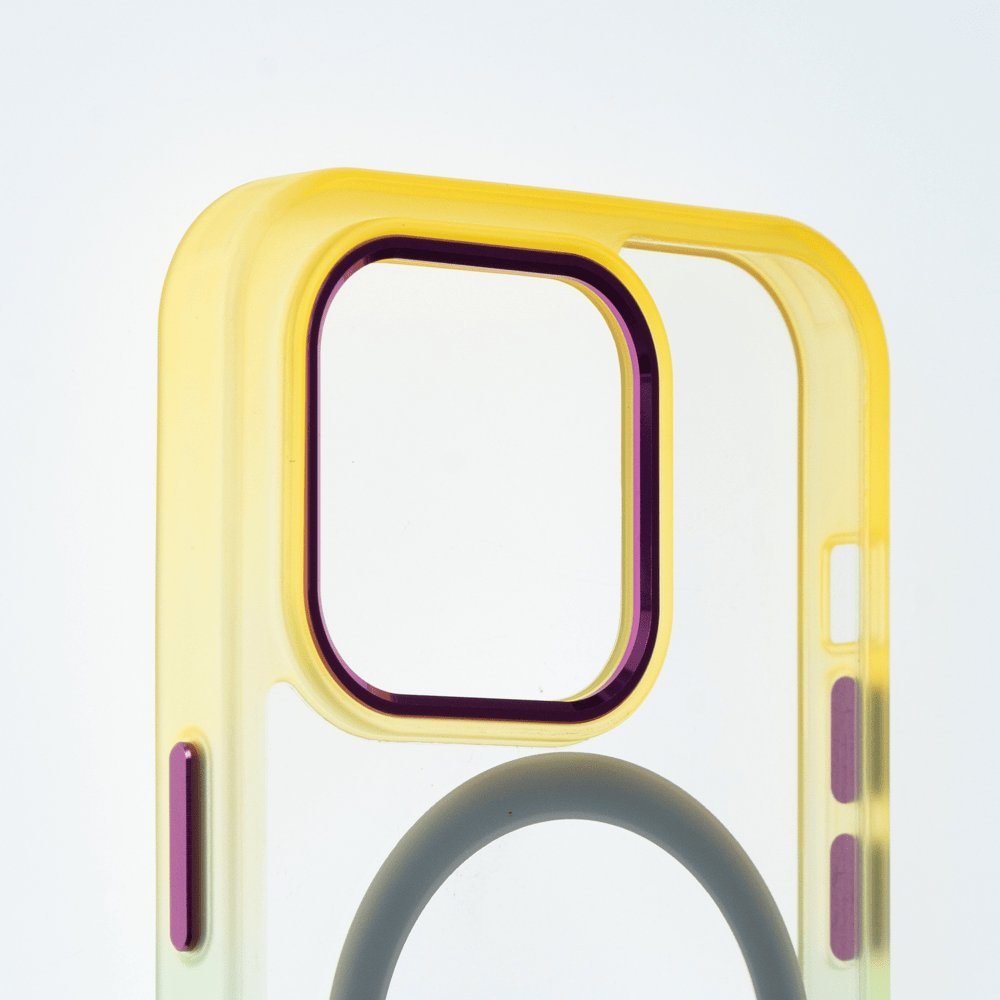 Estuche MagSafe el Rey Degrade Borde y MagSafe Apple iPhone 13 Pro Max Color Amarillo / Turquesa — foto 4