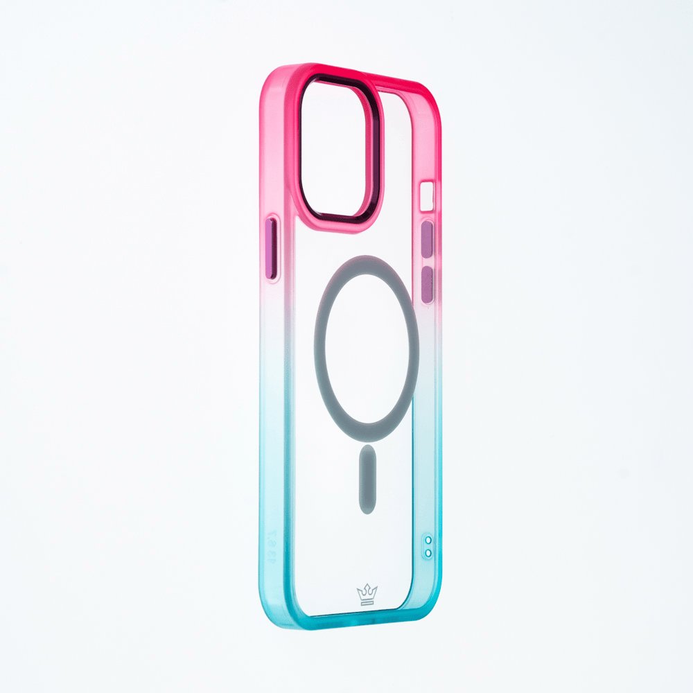 Estuche MagSafe el Rey Degrade Borde y MagSafe Apple iPhone 14 Color Rosado / Turquesa — foto 4