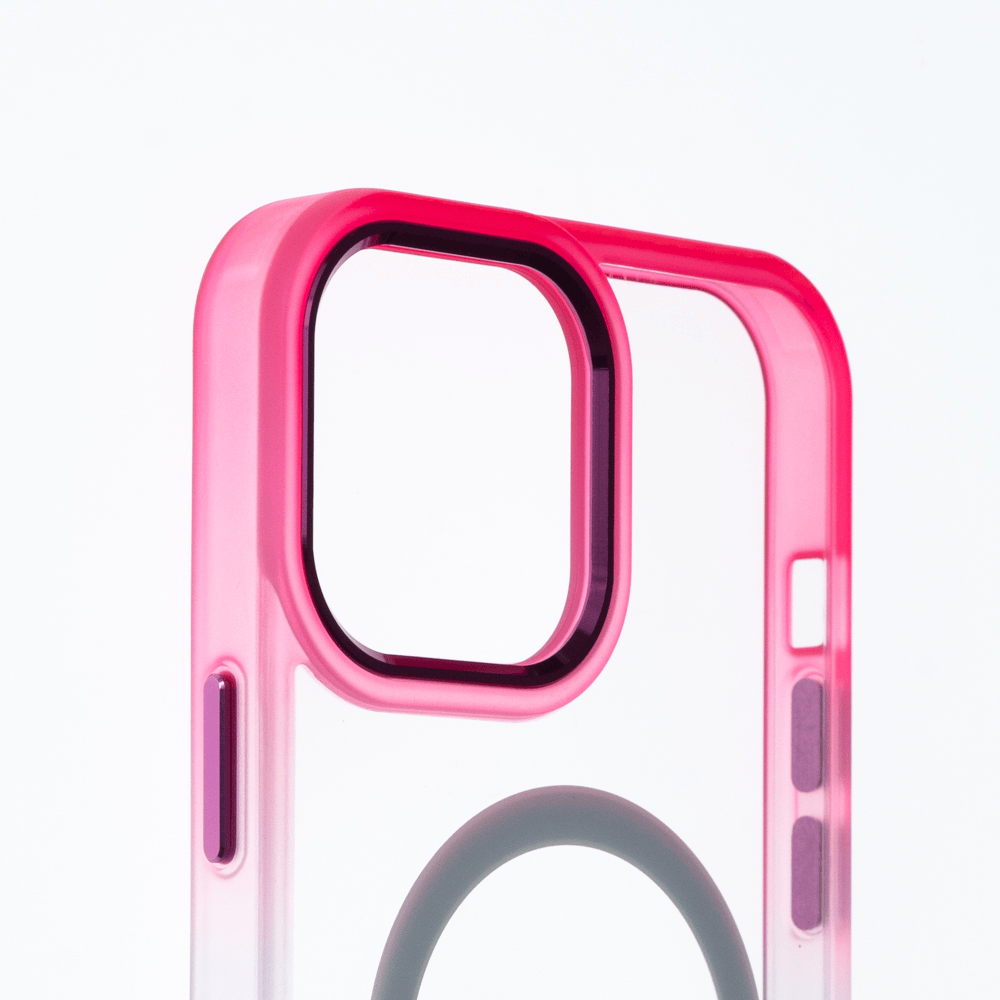 Estuche MagSafe el Rey Degrade Borde y MagSafe Apple iPhone 14 Color Rosado / Turquesa — foto 5