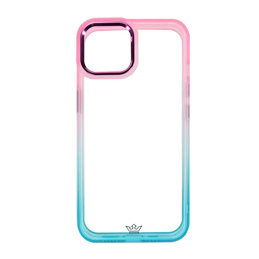 Estuche Clásico El Rey Degrade Apple iPhone 12 , iPhone 12 Pro Color Rosado / Turquesa