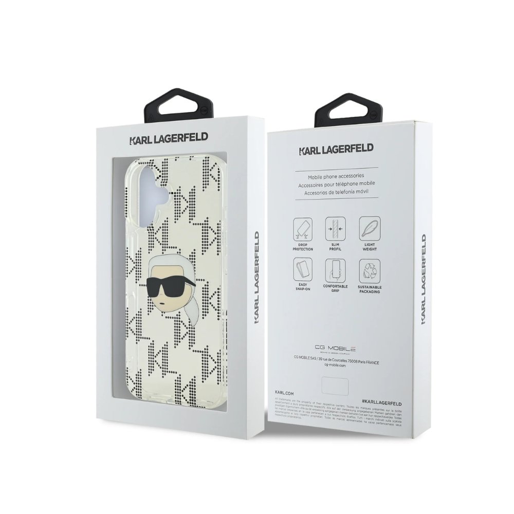 Estuche Karl Lagerfeld Hc Iml K. Head Monogram Electroplated Transparent iPhone 16 — foto 4