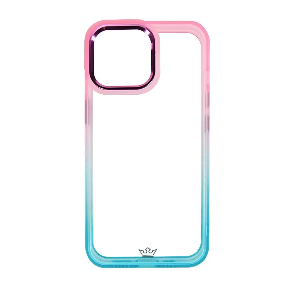 Estuche Clásico El Rey Degrade iPhone 14 Pro Max - Rosado/Turquesa