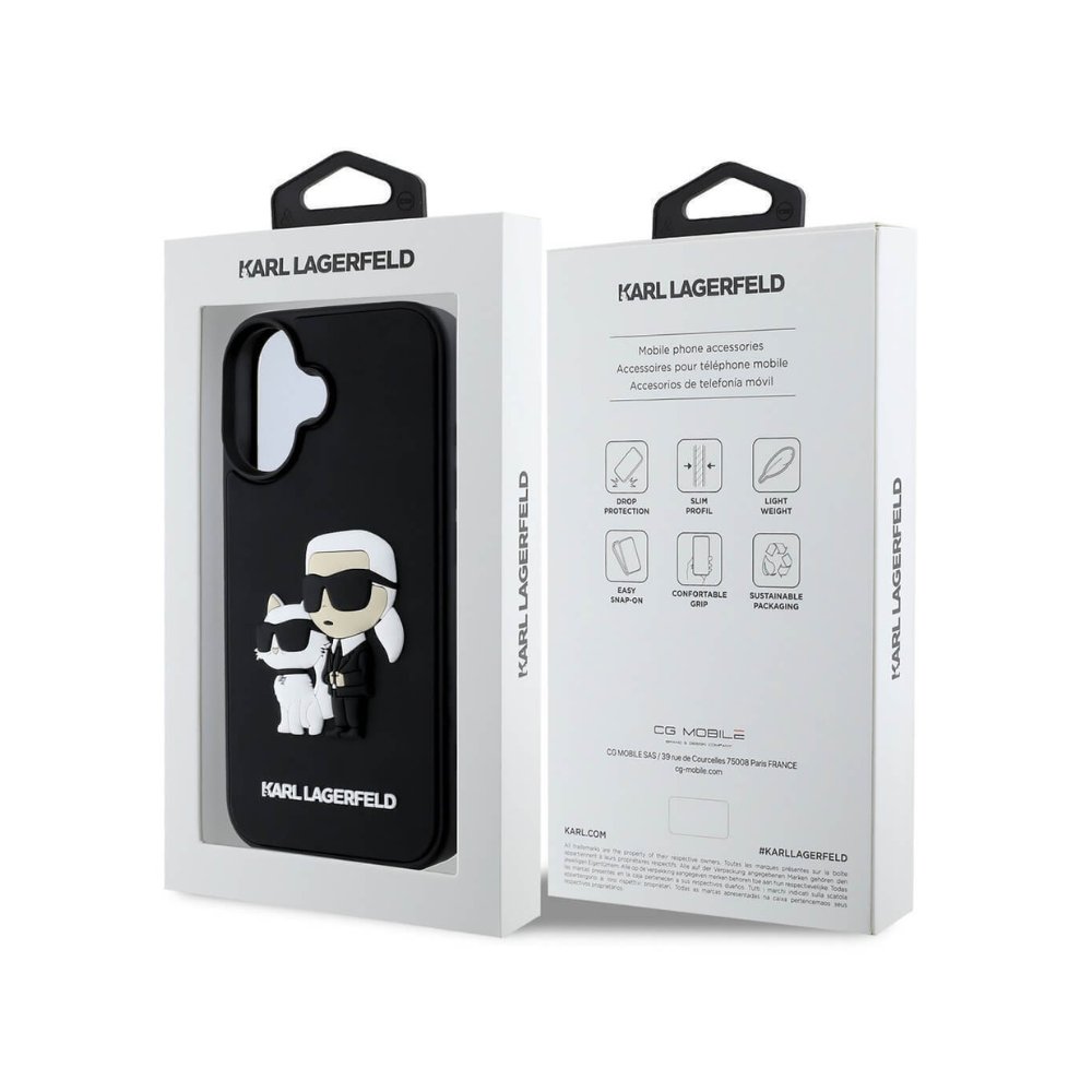 Estuche Karl Lagerfeld Hc 3d Rubber Kc Nft Black iPhone 16 — foto 4