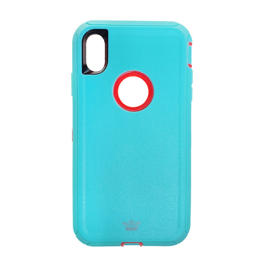 Case El Rey Defender | iPhone XS Max | Turquesa/rosado