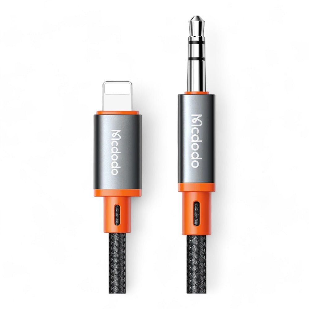 Adaptador McDodo Auxiliar Ca-0780 Lightning To 3.5mm Aux Jack Cable Castle Series 1.2m Color Negro
