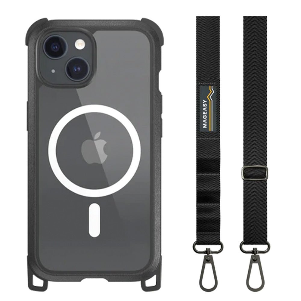 Estuche SwitchEasy Odyssey iPhone 15 Plus Odyssey M + Strap Leather Color Negro