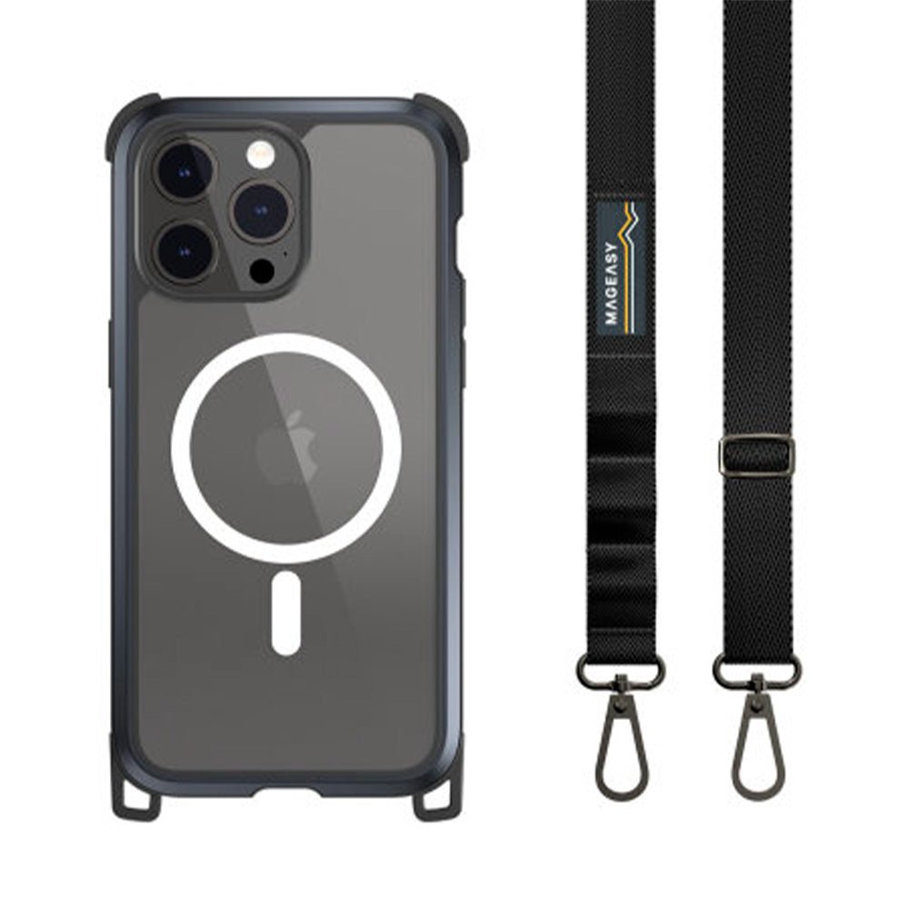 Estuche MagEasy Odyssey iPhone 15 Pro Ultra M + Strap Metal Color Negro