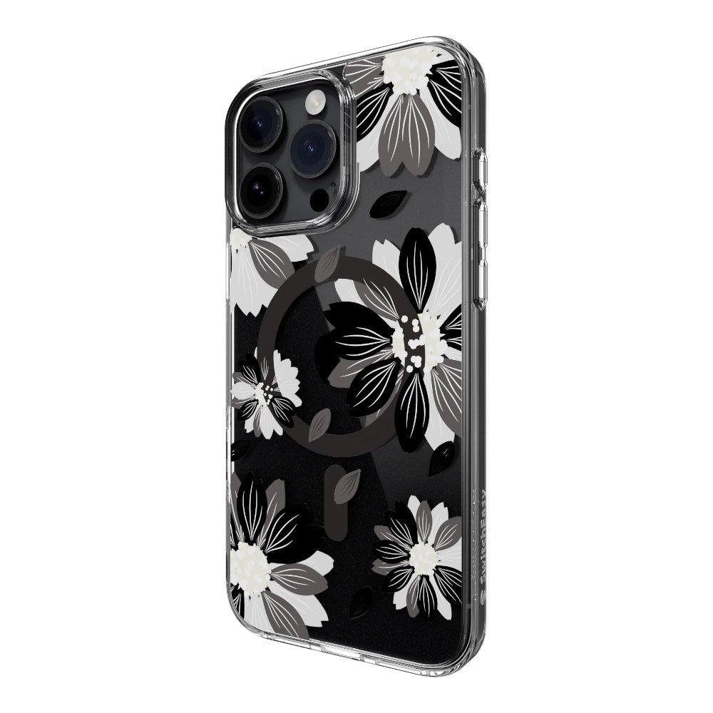 Estuche SwitchEasy Skin iPhone 16 Pro Style M Pattern Shockproof Case For 2024 iPhone 3 Lenses Black Flower Color Multicolor — foto 2