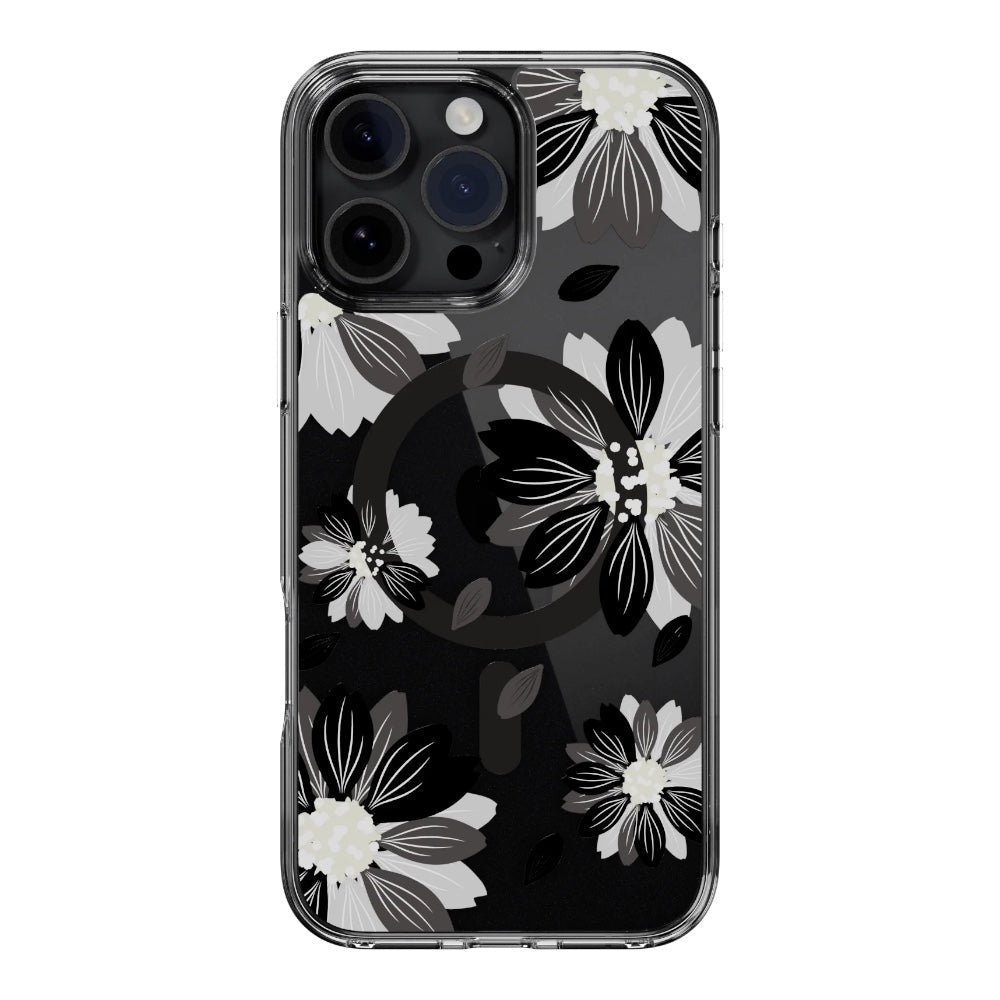 Estuche SwitchEasy Skin iPhone 16 Pro Style M Pattern Shockproof Case For 2024 iPhone 3 Lenses Black Flower Color Multicolor