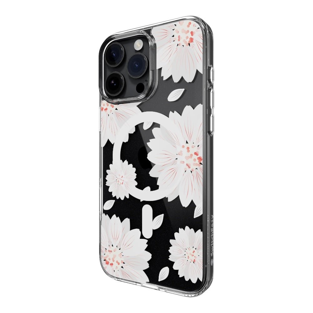 Estuche SwitchEasy Skin iPhone 16 Pro Style M Pattern Shockproof Case For 2024 iPhone 3 Lenses White Flower Color Multicolor — foto 2
