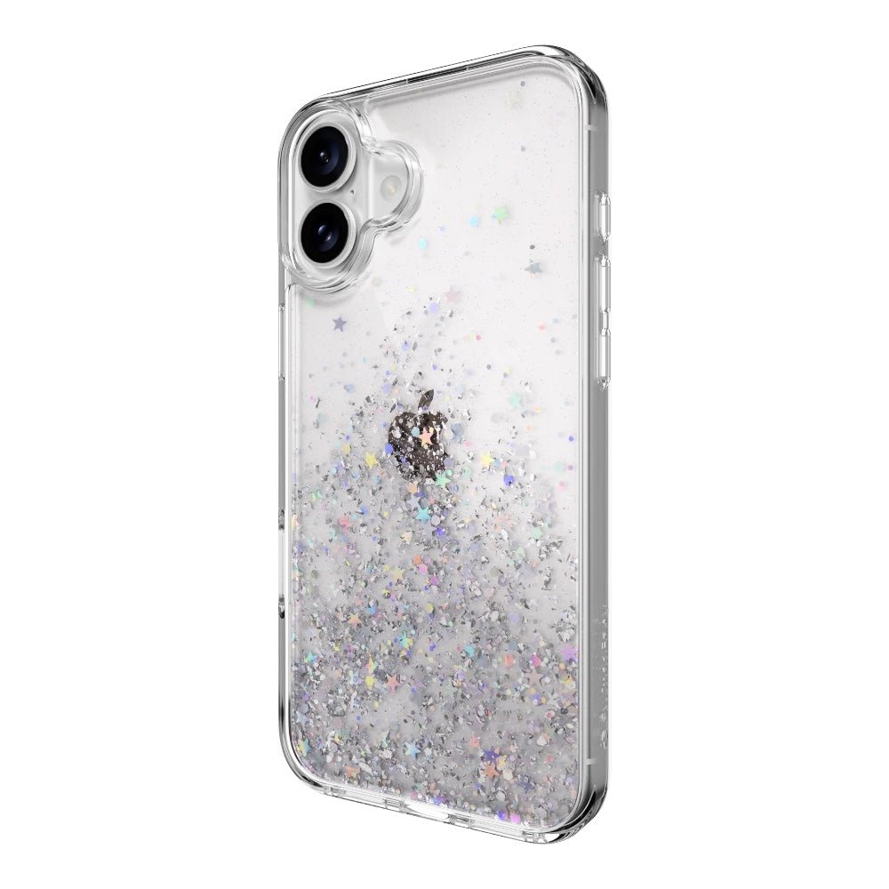 Estuche SwitchEasy Skin iPhone 16 Starfield M 3d Glitter Shockproof Case For 2024 iPhone 2 Lenses Color Transparente — foto 2