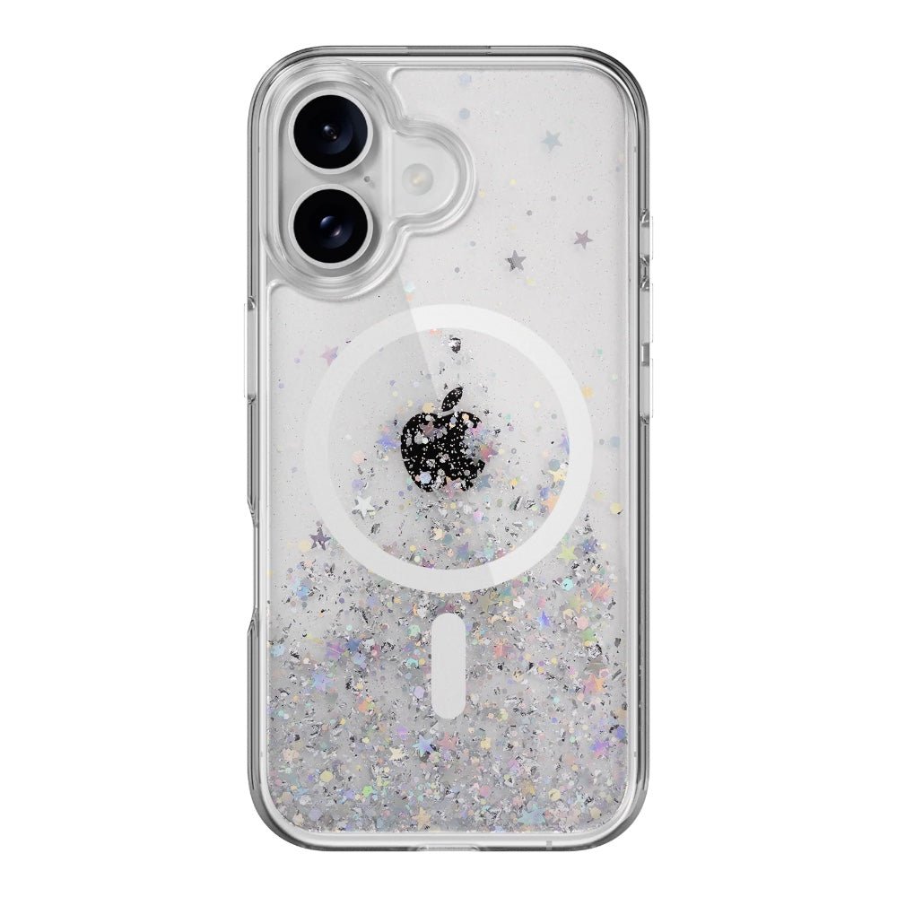 Estuche SwitchEasy Skin iPhone 16 Starfield M 3d Glitter Shockproof Case For 2024 iPhone 2 Lenses Color Transparente — foto 4