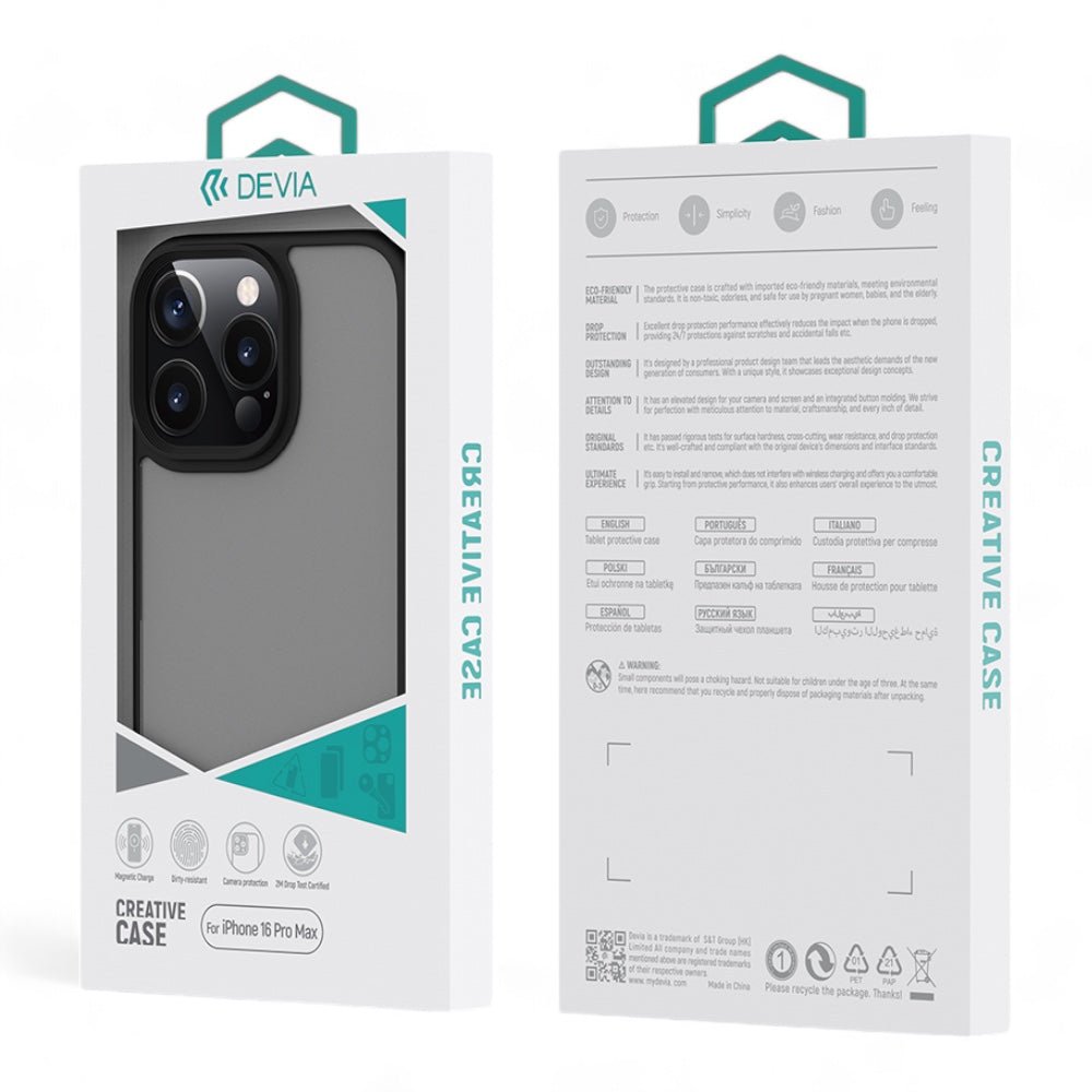 Estuche Devia Skin iPhone 16 Plus Pino Series Shockproof Case Color Negro — foto 4