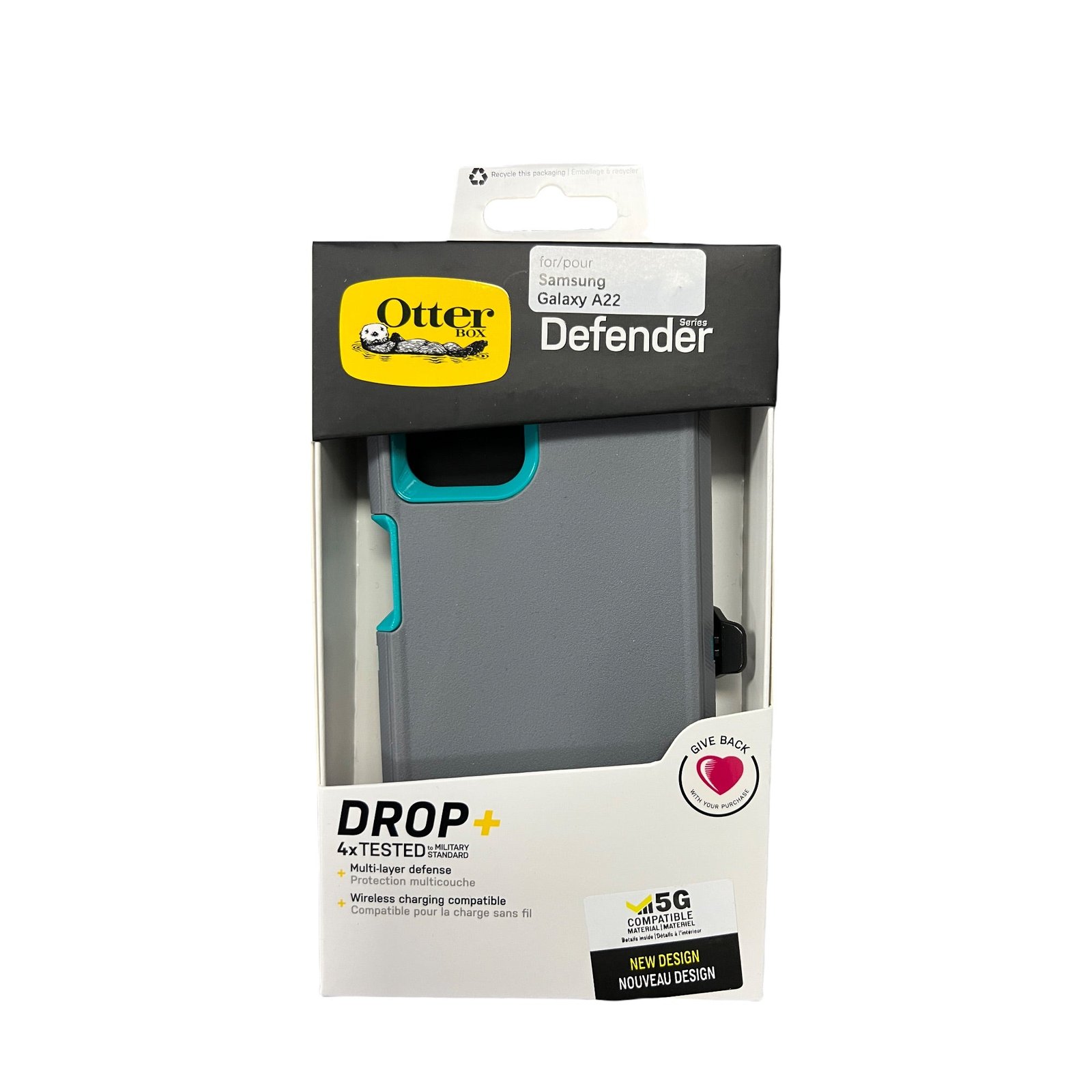 Case OtterBox Defender para Samsung A22 - Gris/Turquesa — foto 3