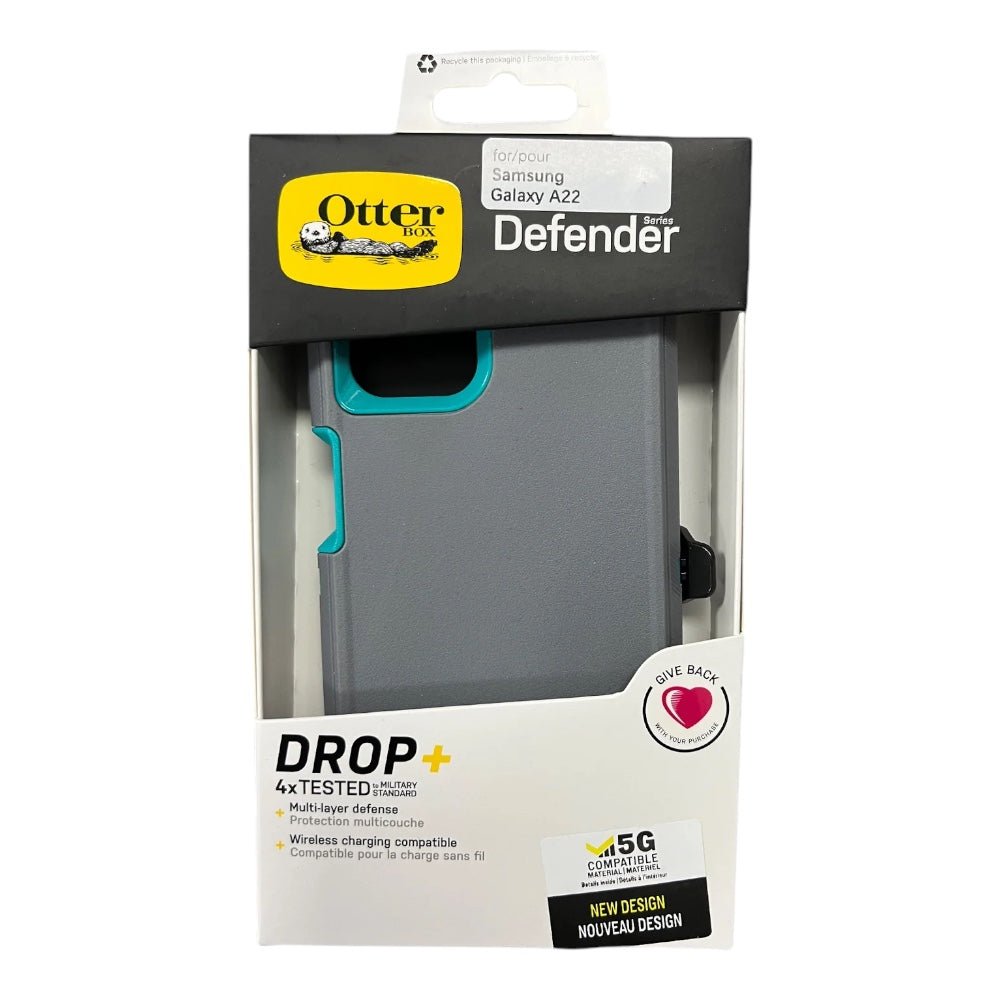 Case OtterBox Defender para Samsung A22 - Gris/Turquesa