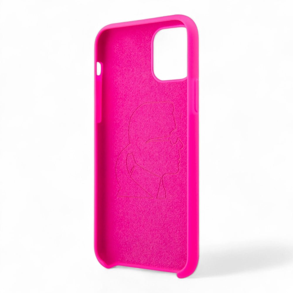 Estuche Karl Lagerfeld Silicone Ikonik Black Outline Pink iPhone 11 Color Rosado — foto 2