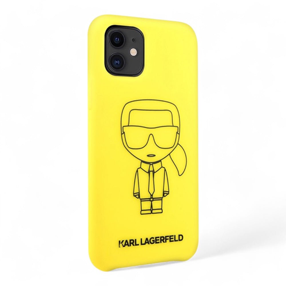 Estuche Karl Lagerfeld Silicone Ikonik Black Outline Yellow iPhone 11 Color Amarillo — foto 2