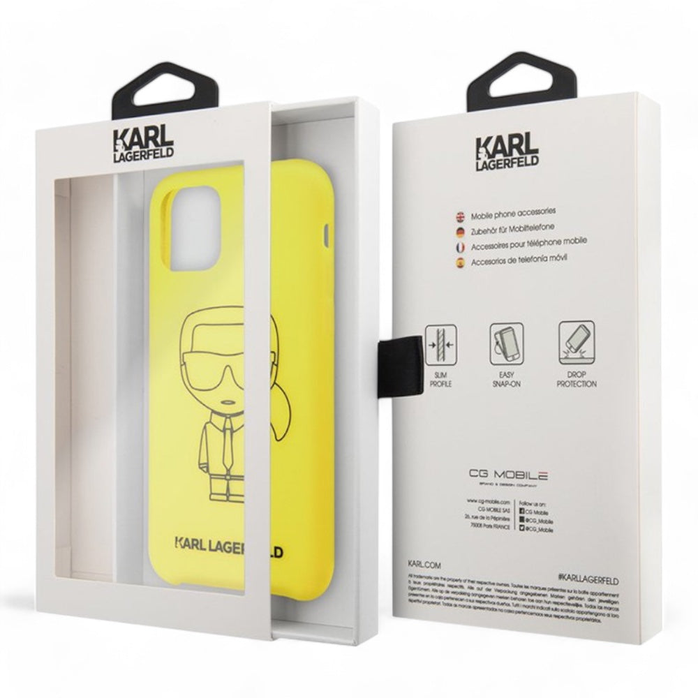 Estuche Karl Lagerfeld Silicone Ikonik Black Outline Yellow iPhone 11 Color Amarillo — foto 5