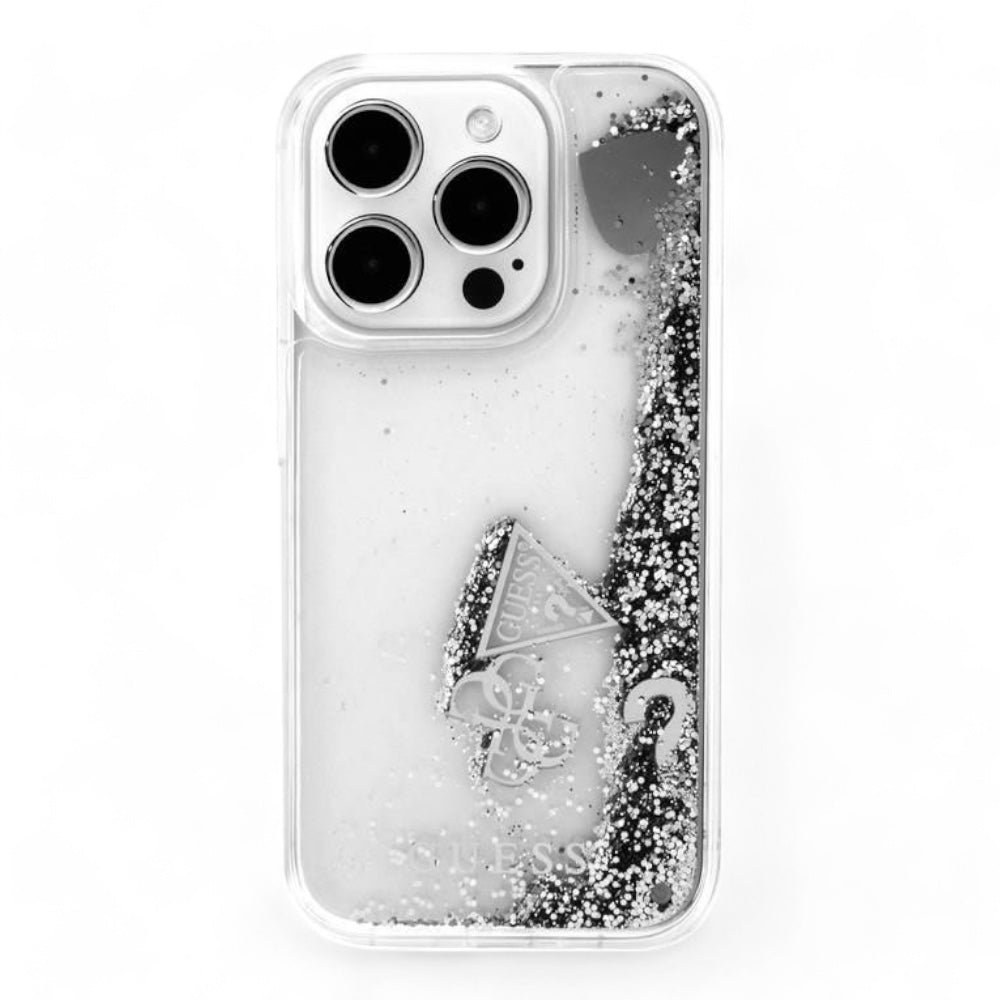 Estuche GUESS Hc Liq. Glitter Charms Silver iPhone 15 Pro Max Color Gris — foto 2