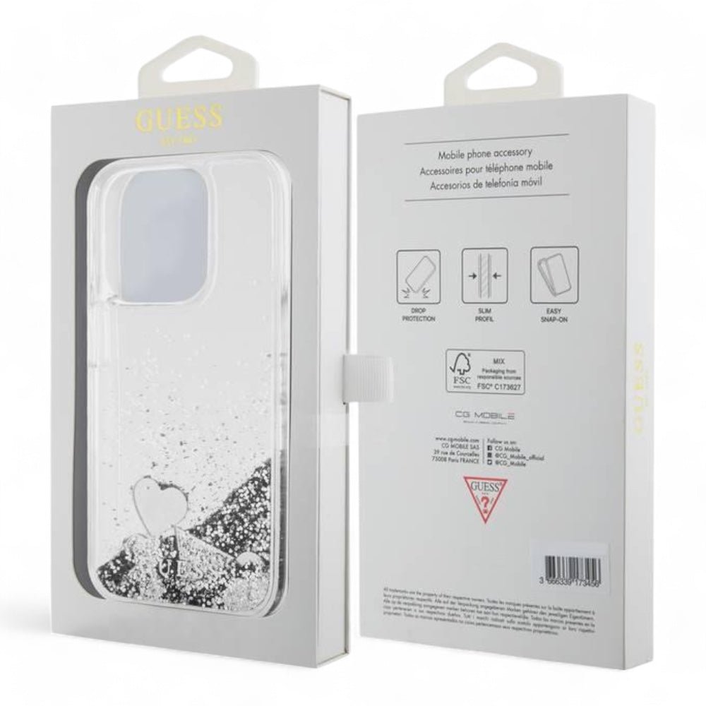 Estuche GUESS Hc Liq. Glitter Charms Silver iPhone 15 Pro Max Color Gris — foto 4