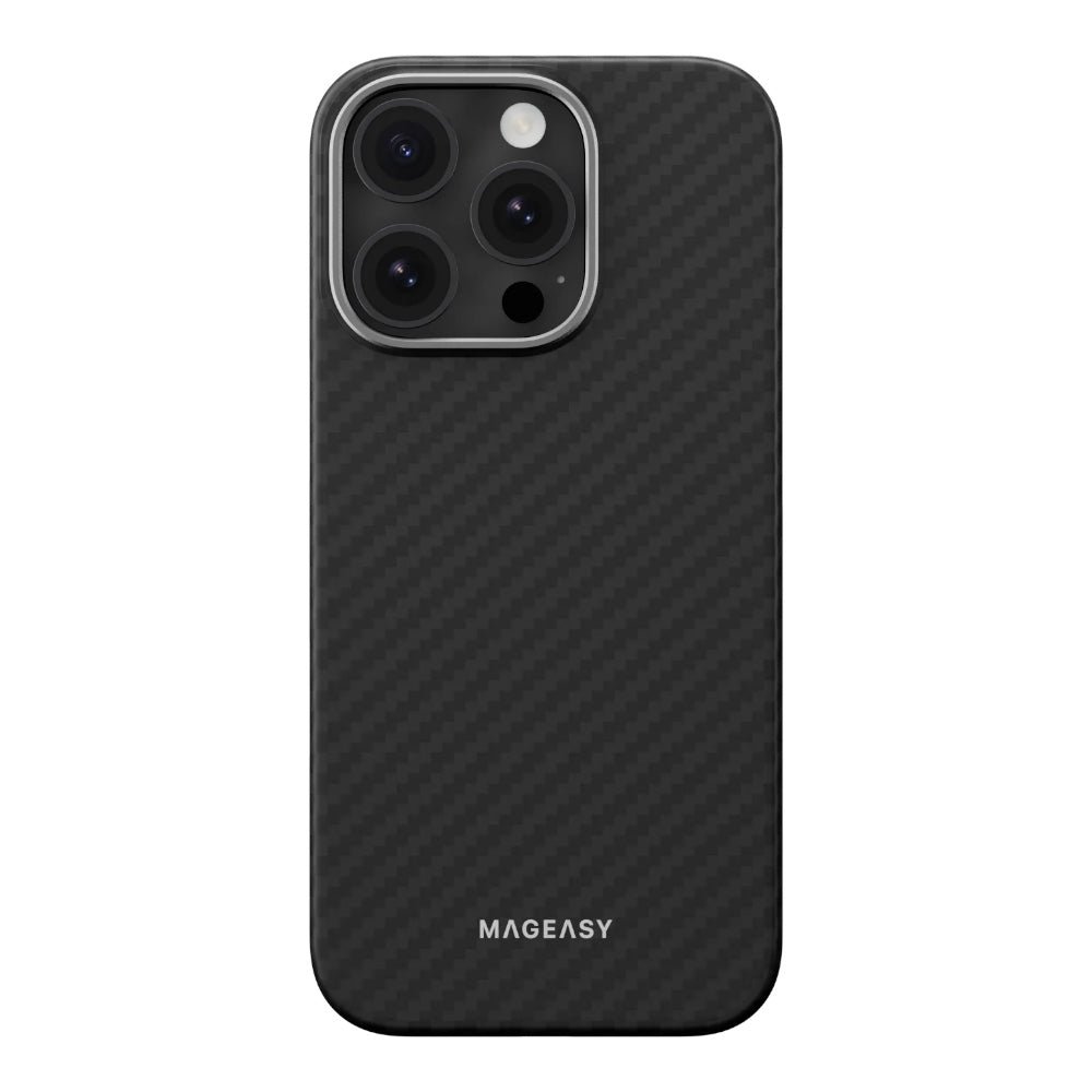 Estuche MagEasy Skin iPhone 16 Pro Kev M Armaid Fiber Protective Case For 2024 iPhone 3 Lenses 1500d Black Color Negro