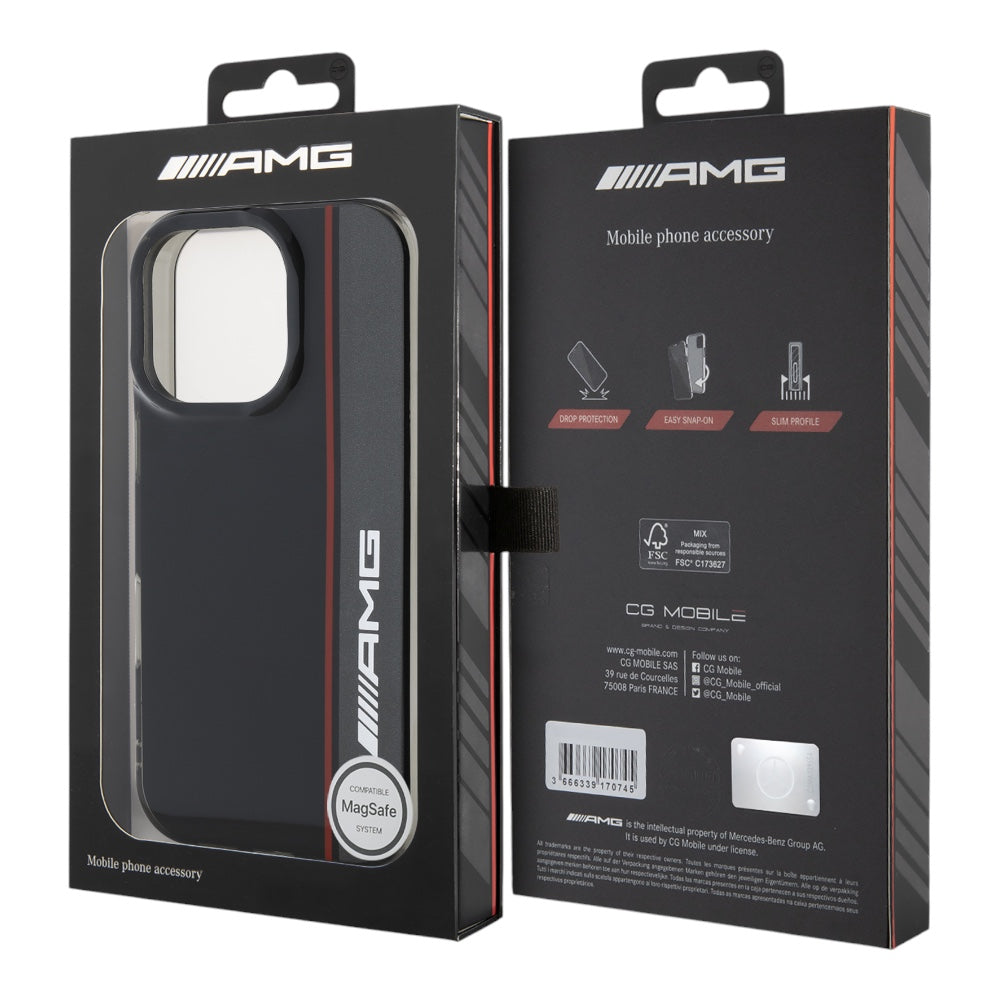 Estuche Amg Skin iPhone 16 Pro MagSafe Case Double Layer Bow Lines Black Color Negro — foto 8