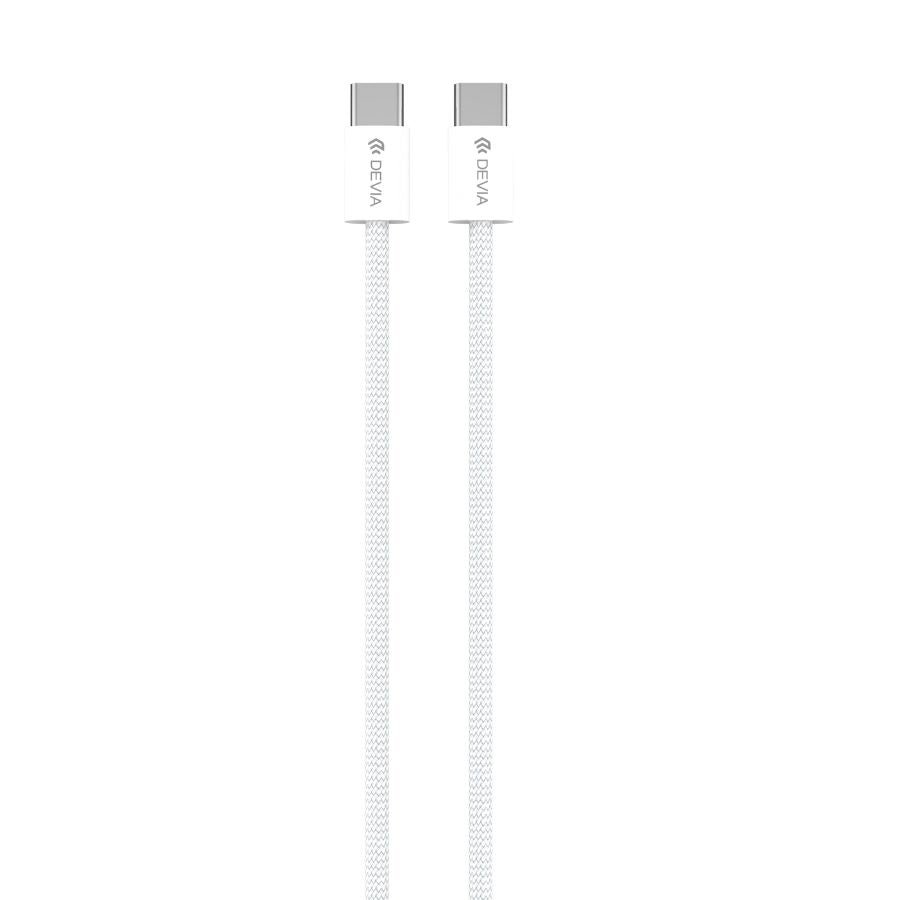 Cable Devia Tipoc Smart Series C To C PD 60w Woven Fast Cable (3a,1m) Color Blanco