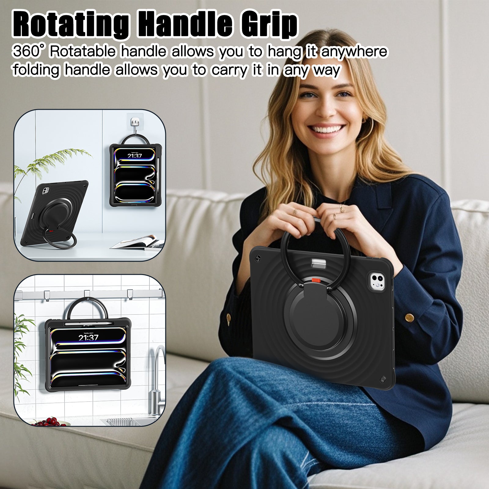 Estuche Chief Engineer B Series Modelo iPad Pro 13 2024 Color Negro con Strap — foto 6