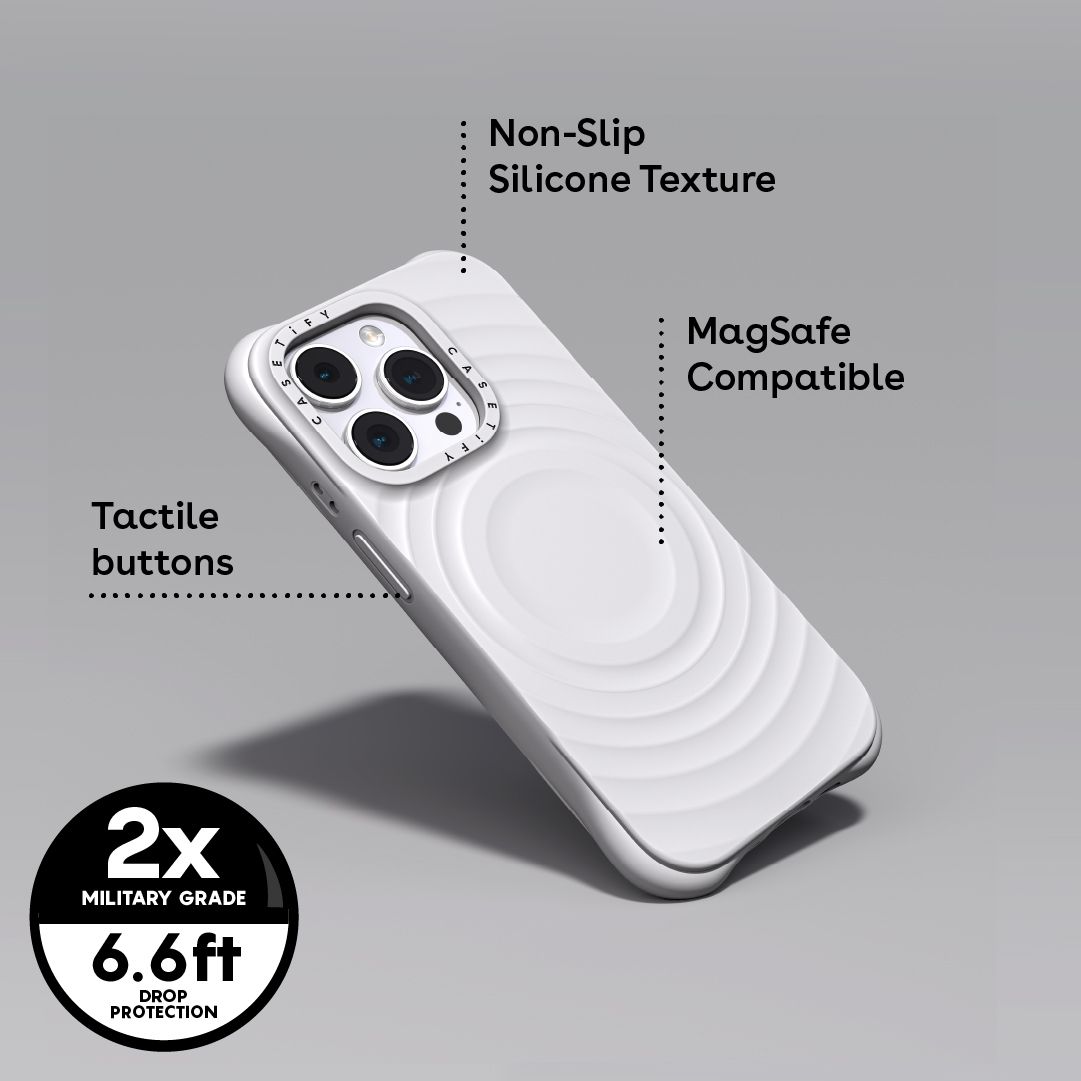 Case CASETiFY Ripple iPhone 15 Pro Blanco — foto 5