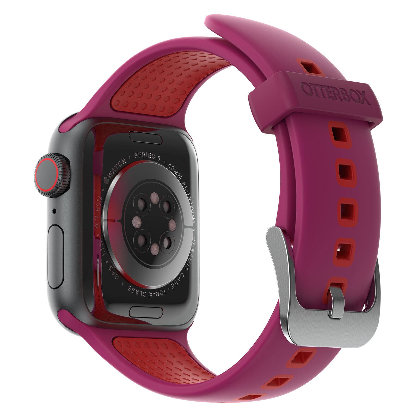 Accesorio OtterBox Pulsera Silicon All Day Band Apple Watch 42 / 44 / 45 Mm Color Fucsia / Rojo — foto 5