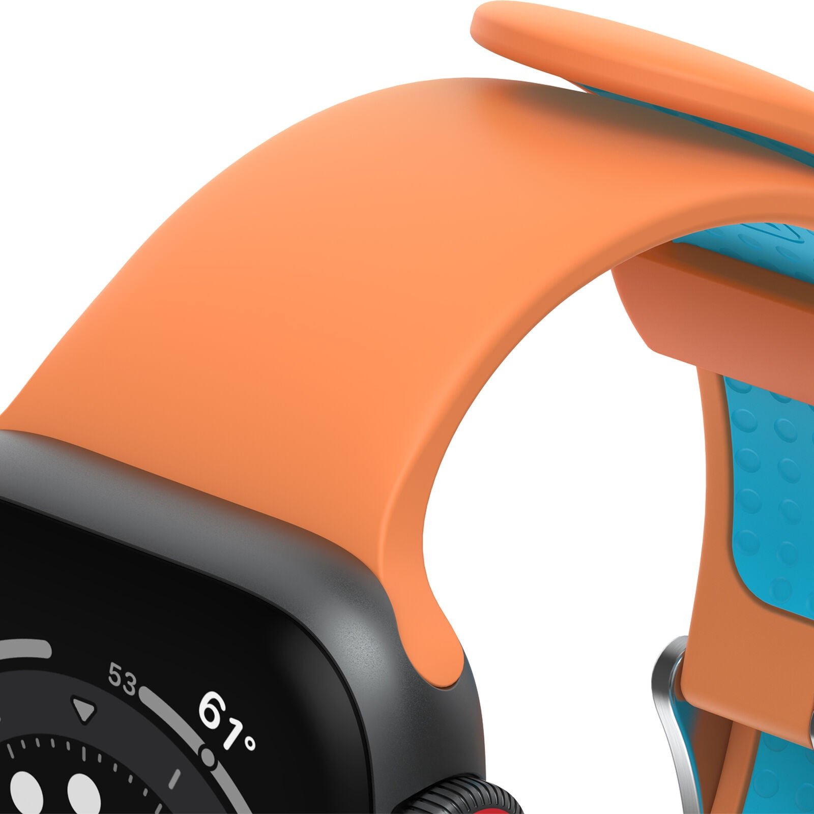 Pulseras OtterBox Pulsera de Silicon All Day Band Anaranjado / Turquesa 42 Mm 44 Mm 45 Mm — foto 4