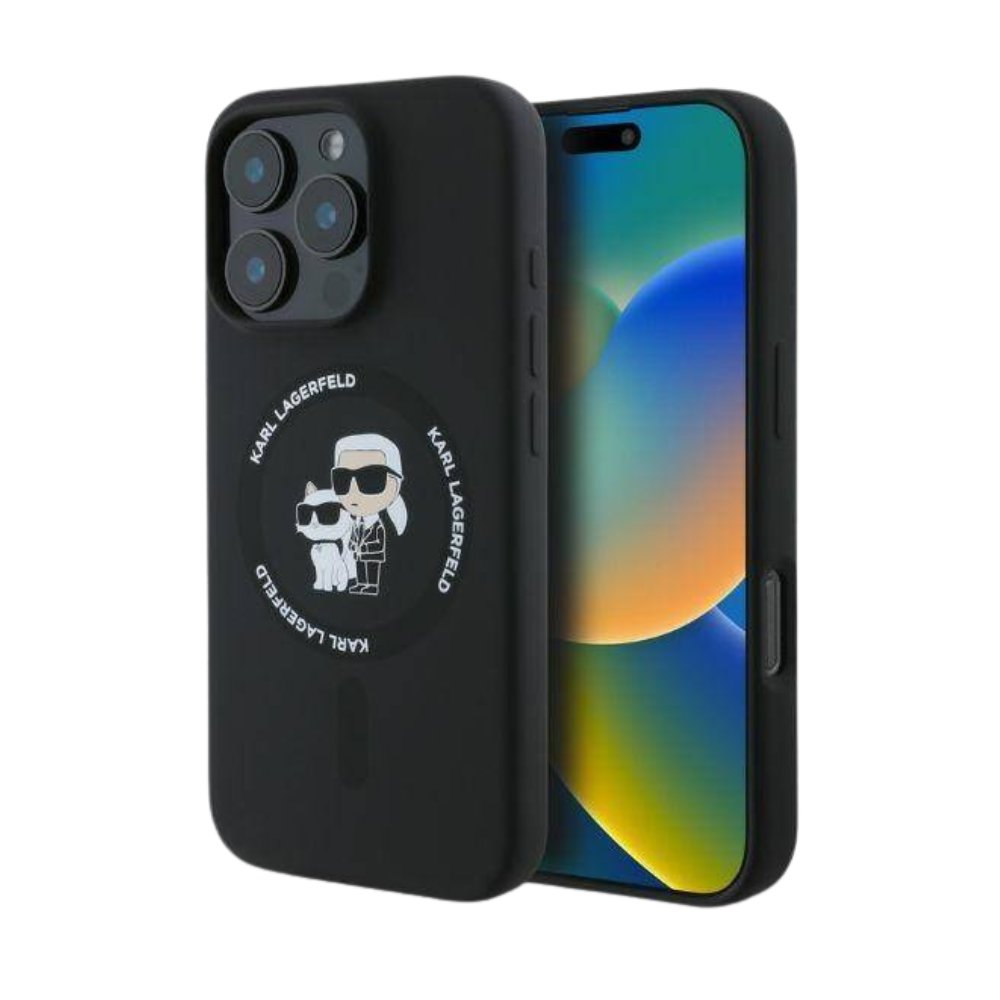 Estuche Karl Lagerfeld Hc MagSafe Silicone Kc Heads Ring Black iPhone 16 Pro — foto 2