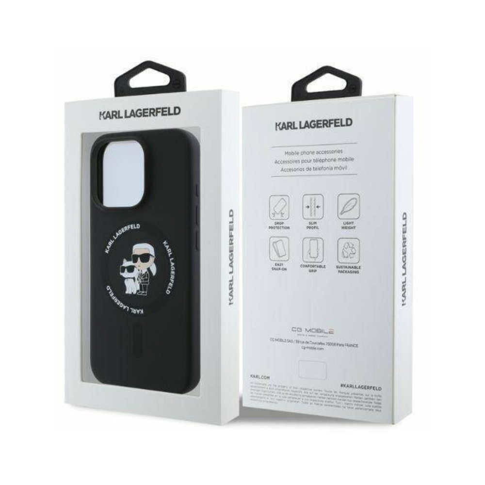 Estuche Karl Lagerfeld Hc MagSafe Silicone Kc Heads Ring Black iPhone 16 Pro — foto 3