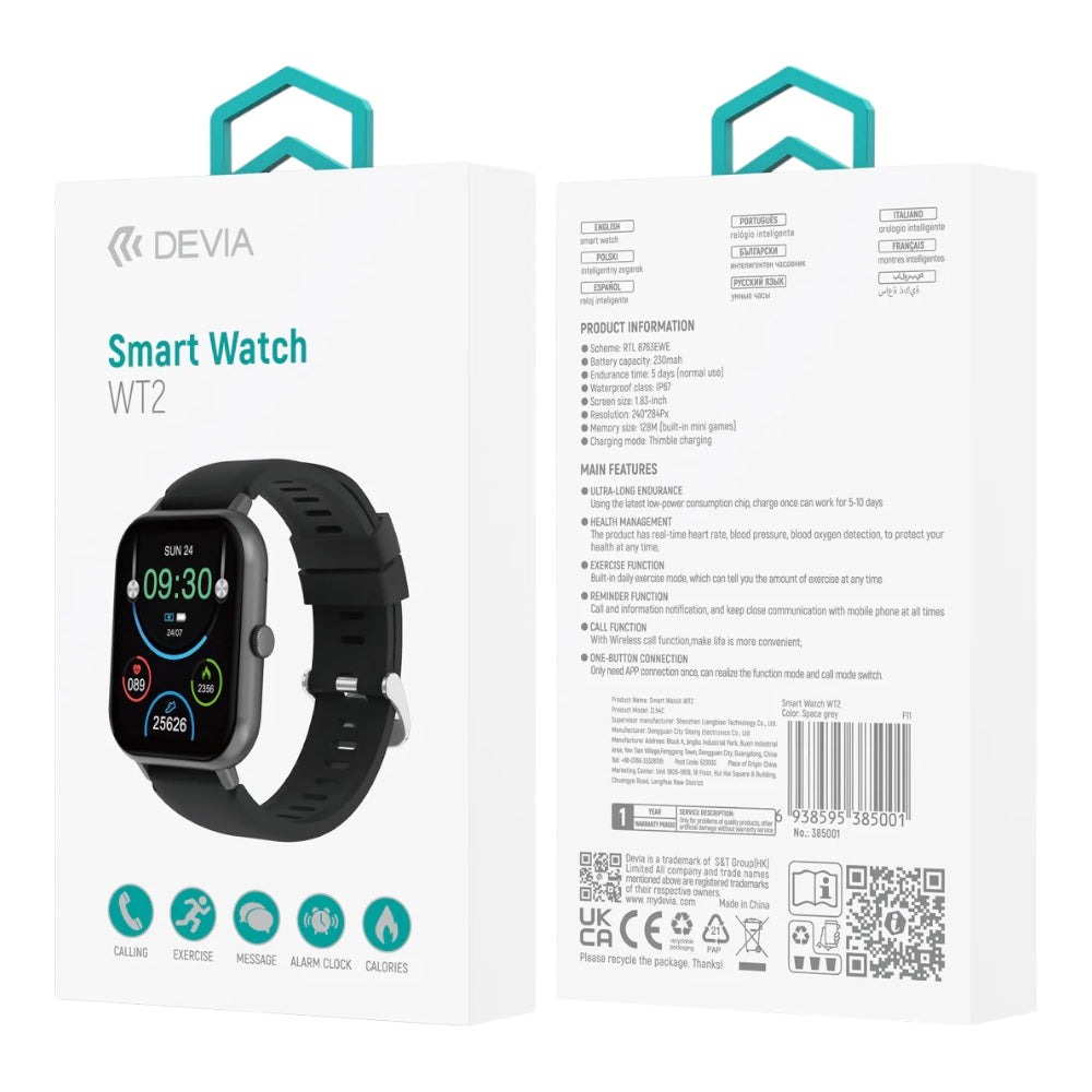 Accesorio Devia Smart Watch WT2 Color Space Gray — foto 5