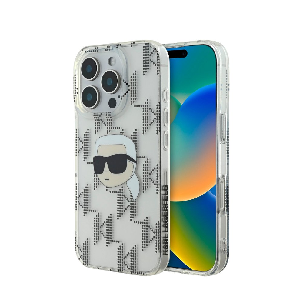 Estuche Karl Lagerfeld Hc Iml K. Head Monogram Electroplated Transparent iPhone 16 Pro