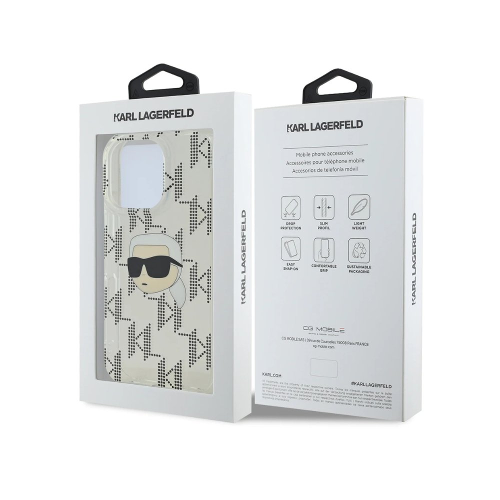 Estuche Karl Lagerfeld Hc Iml K. Head Monogram Electroplated Transparent iPhone 16 Pro Max — foto 4
