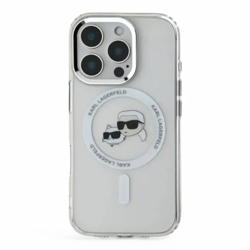 Estuche Karl Lagerfeld Hc MagSafe Iml Metal Kc Heads White iPhone 16 Pro — foto 2