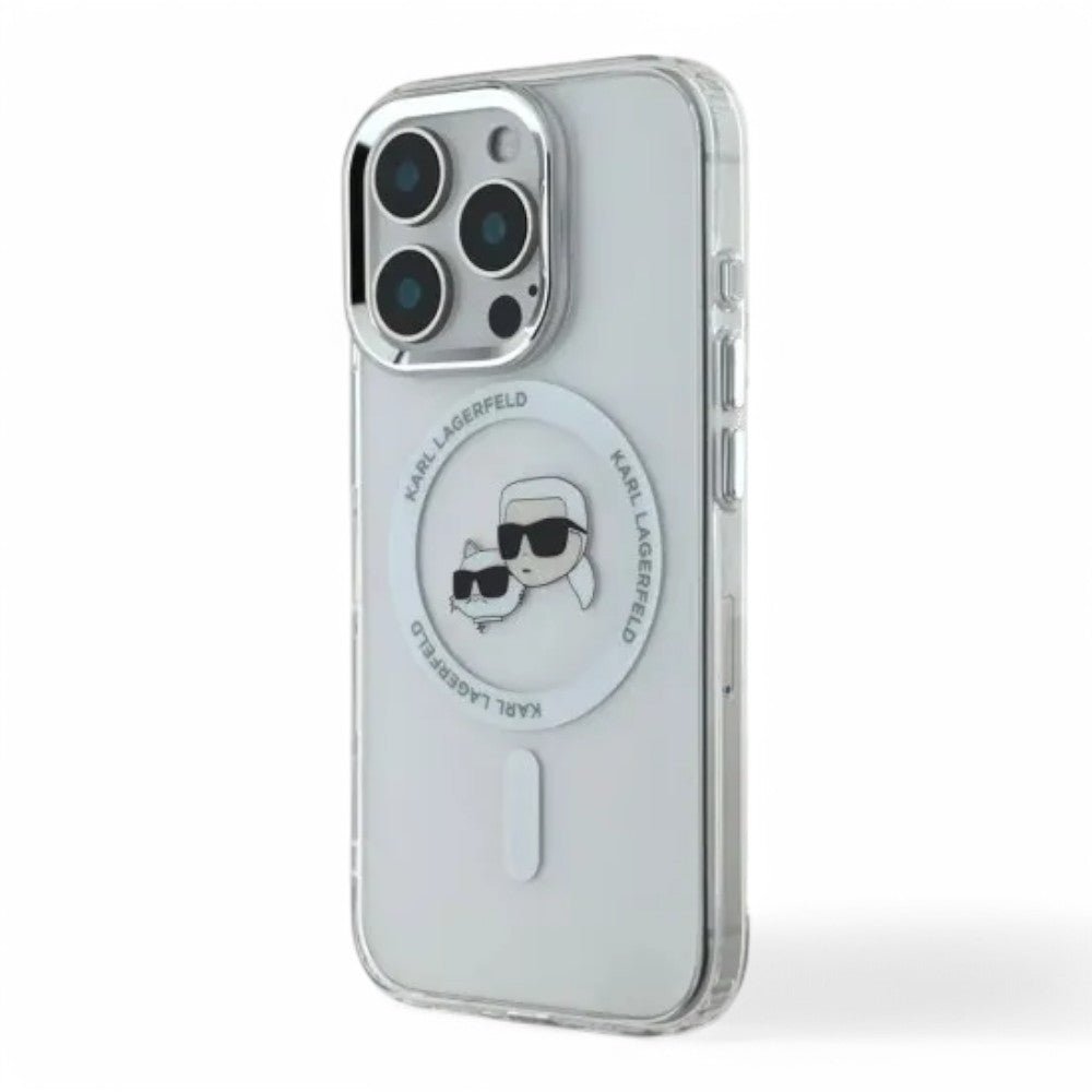 Estuche Karl Lagerfeld Hc MagSafe Iml Metal Kc Heads White iPhone 16 Pro — foto 3