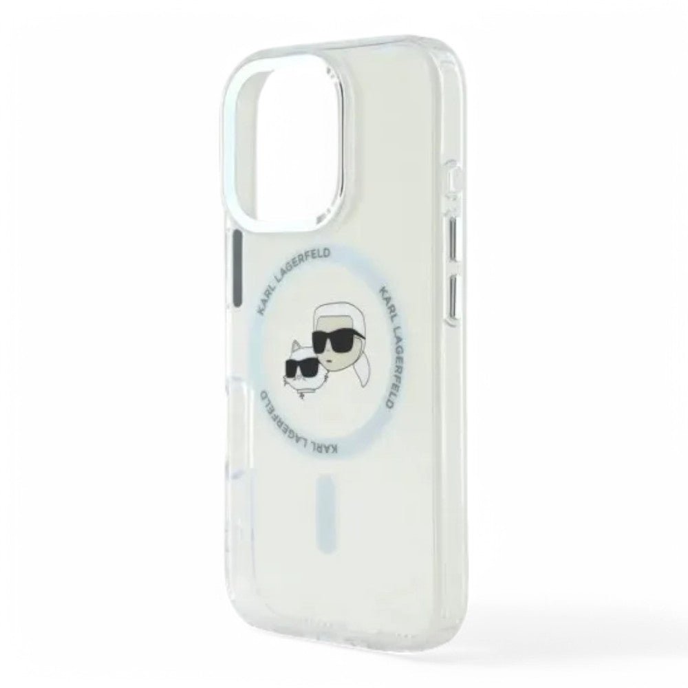 Estuche Karl Lagerfeld Hc MagSafe Iml Metal Kc Heads White iPhone 16 Pro — foto 4