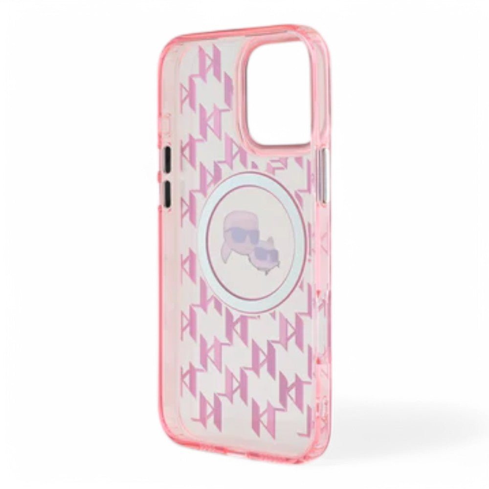 Estuche Karl Lagerfeld Hc MagSafe Iml Metal Monogram Kc Heads Pink iPhone 16 Pro — foto 4