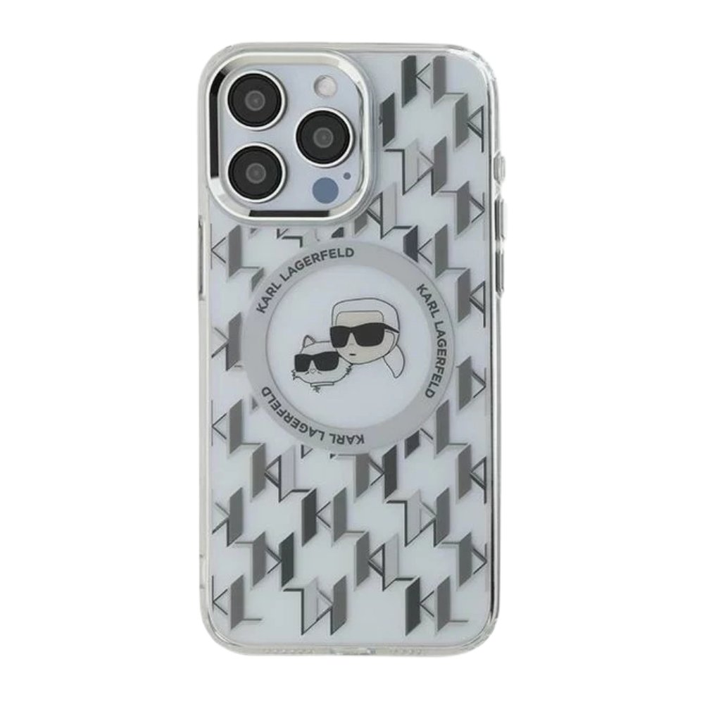 Estuche Karl Lagerfeld Hc MagSafe Iml Metal Monogram Kc Heads Transparent iPhone 16 Pro