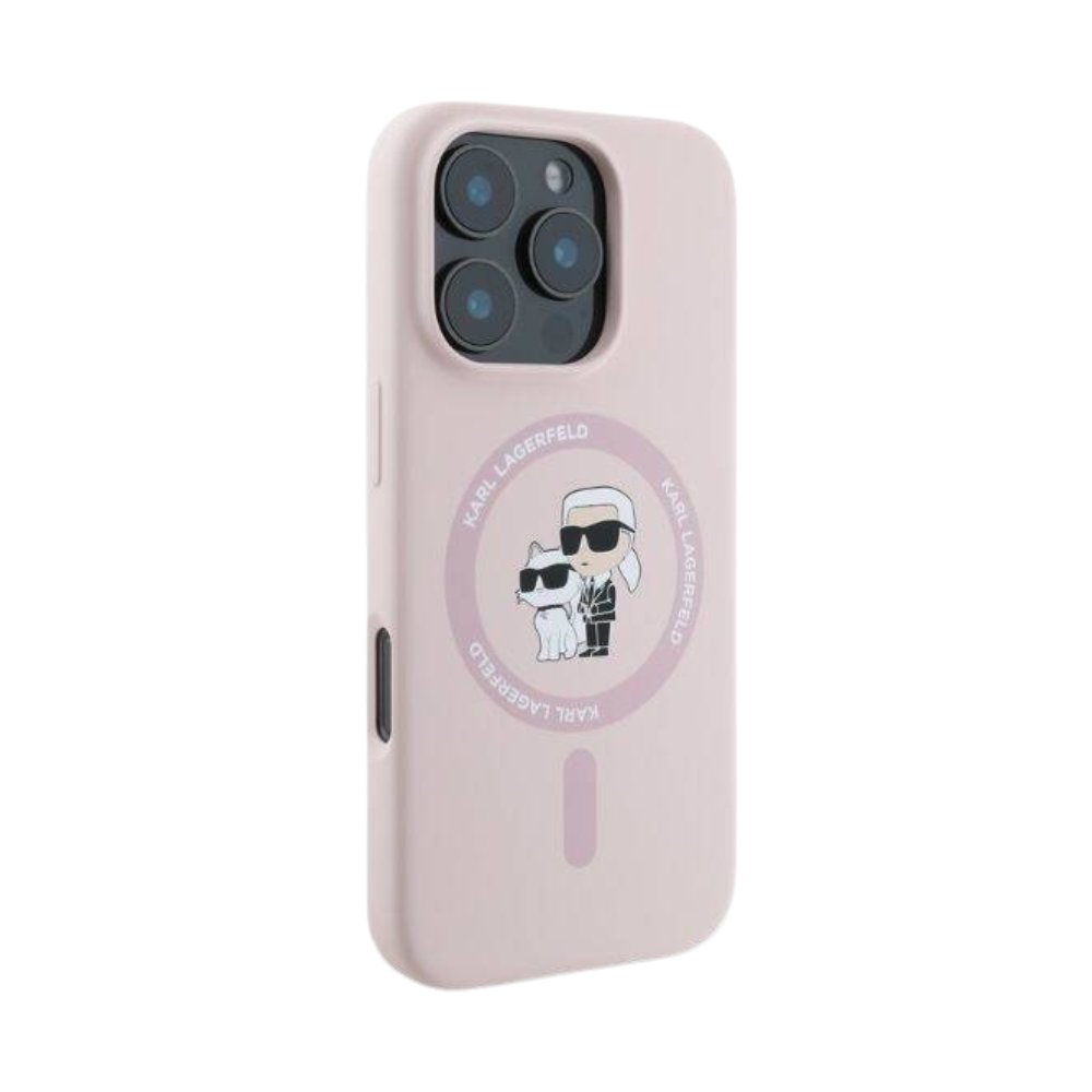 Estuche Karl Lagerfeld Hc MagSafe Silicone Kc Heads Ring Pink iPhone 16 Pro — foto 2