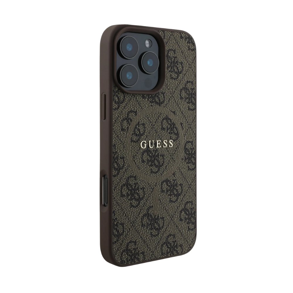 GUESS Hc MagSafe Pu 4g Ring Classic Logo Brown iPhone 16 Pro — foto 2